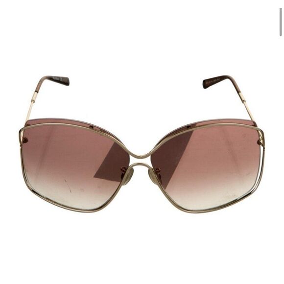 Max Mara Authentic Oversized Silver Frame Tan Pink Lens Sunglasses main image 6